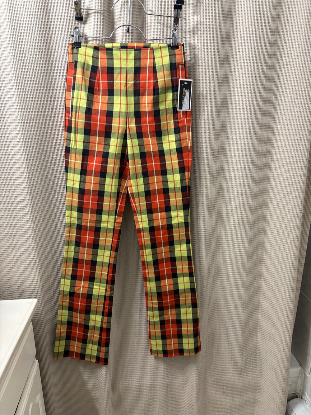 Juicy Couture Plaid woman’s  Pants in Orange, Yellow, Black